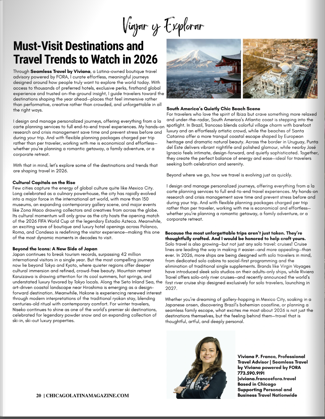May Chicago Latina Magazine article about must-visit destinations and 2026 travel trends